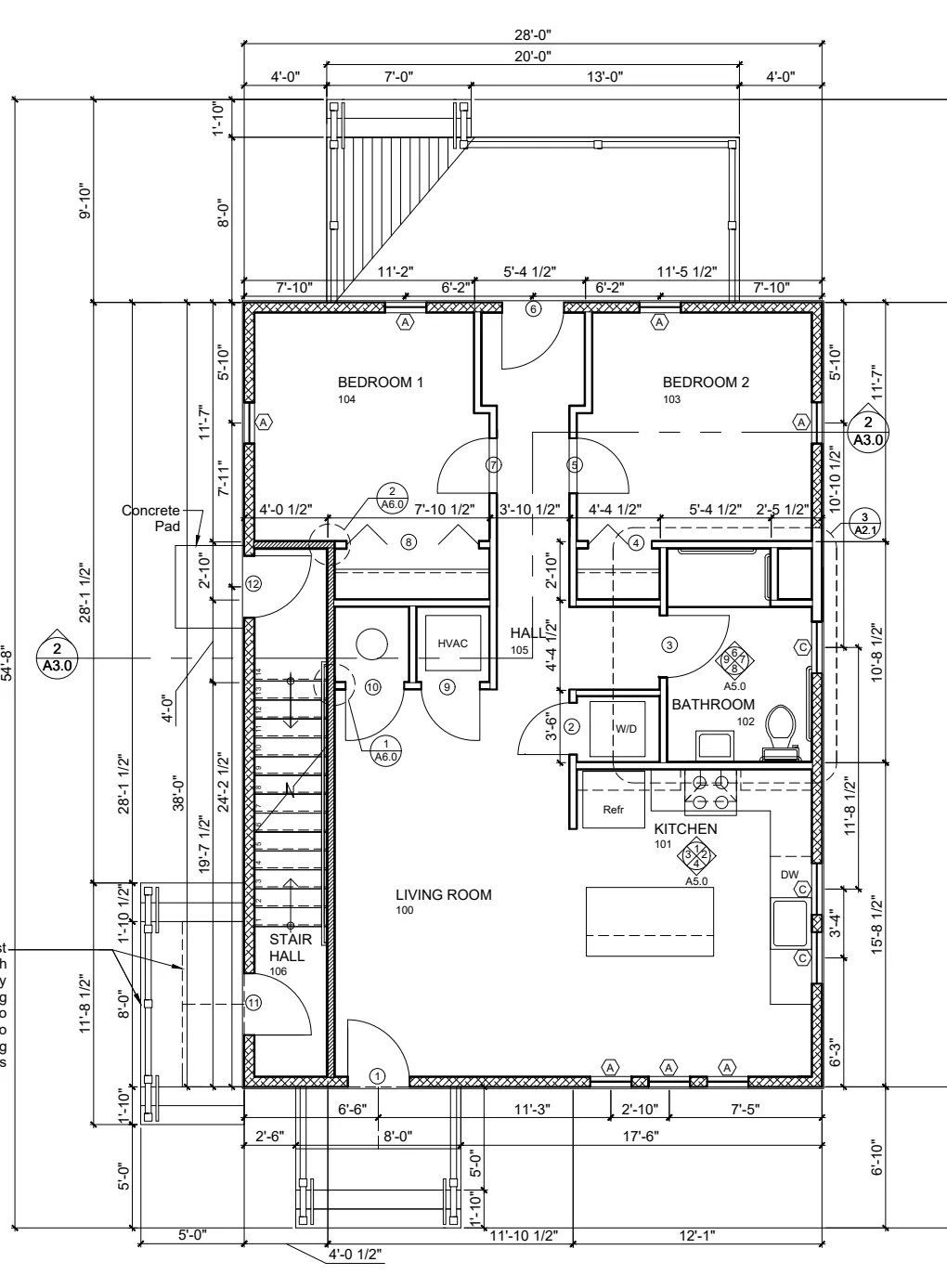 A floor plan sheet from a set of construction drawings